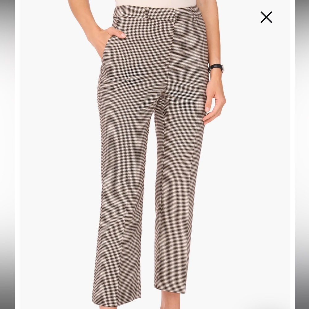 Kick Flare Leg Houndstooth Pants-4